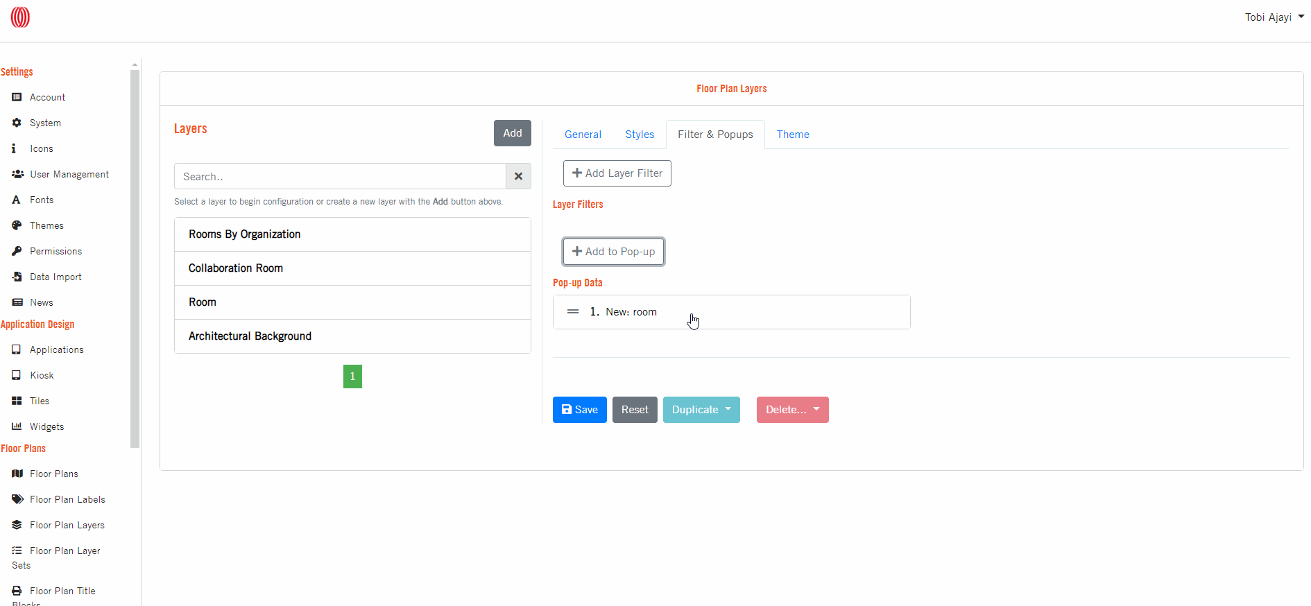 Create Floor Plan Layer filters