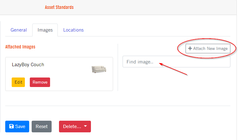 Assign Asset Standard to Location