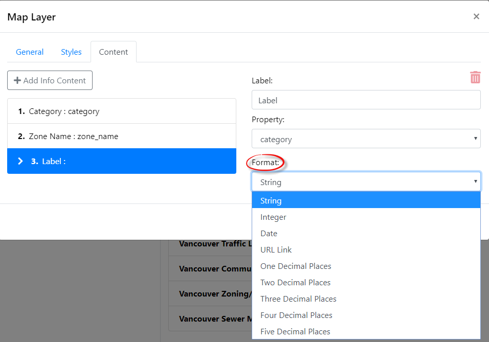 New Map Layer Content