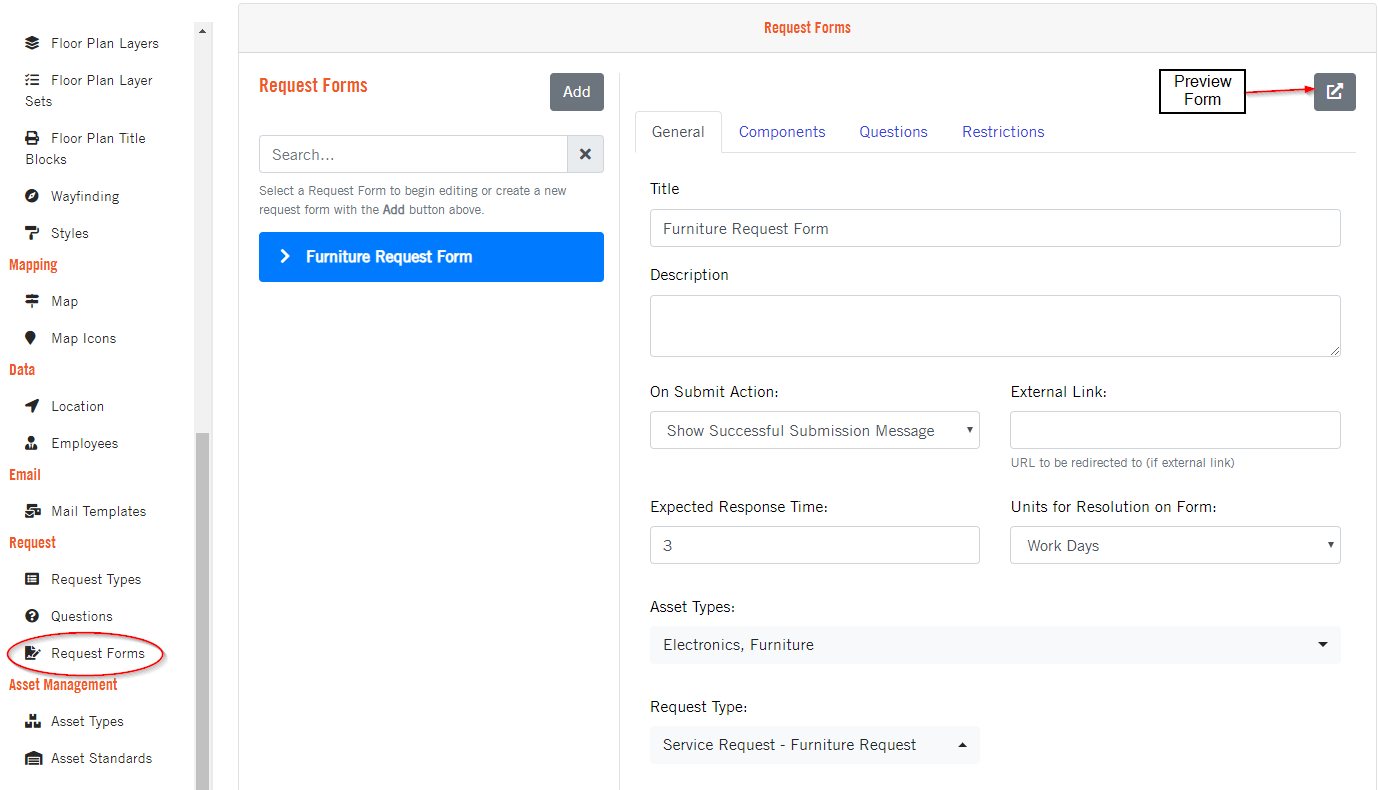 Request form
