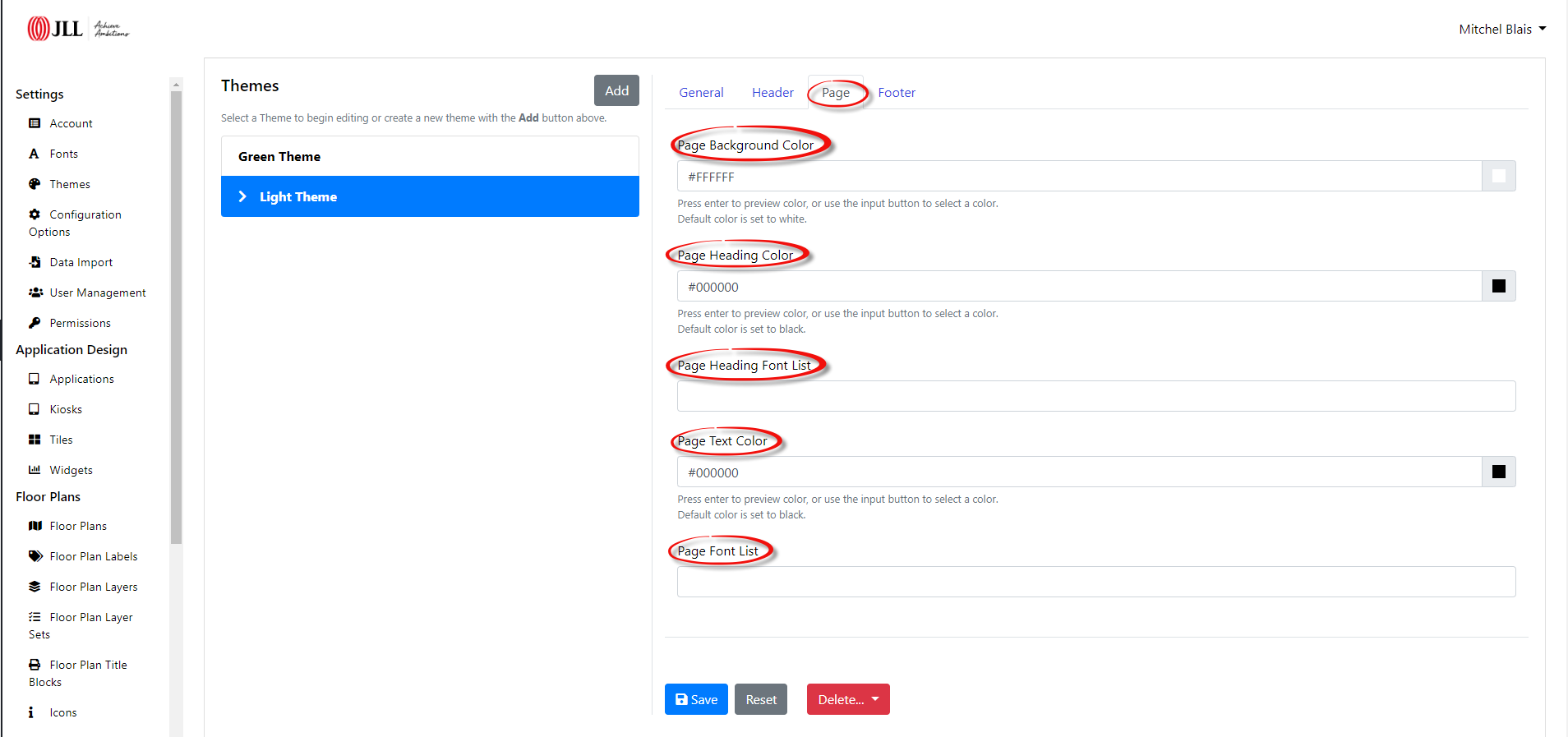 Create New Theme Page